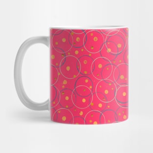 Circles Dark Pink pattern Mug
